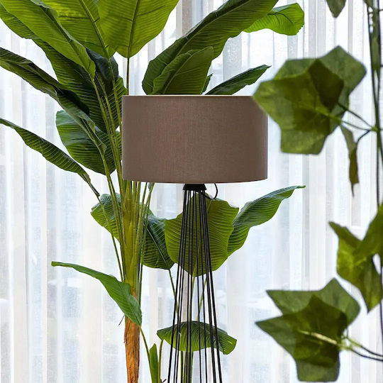 Lampadar De Podea Modern Negru Cu Bază Metalică 140x38 Cm