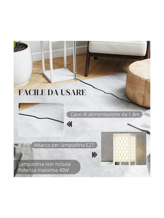 HomCom Stehleuchte H160xB26cm. mit Fassung für Lampe E27 Weiß