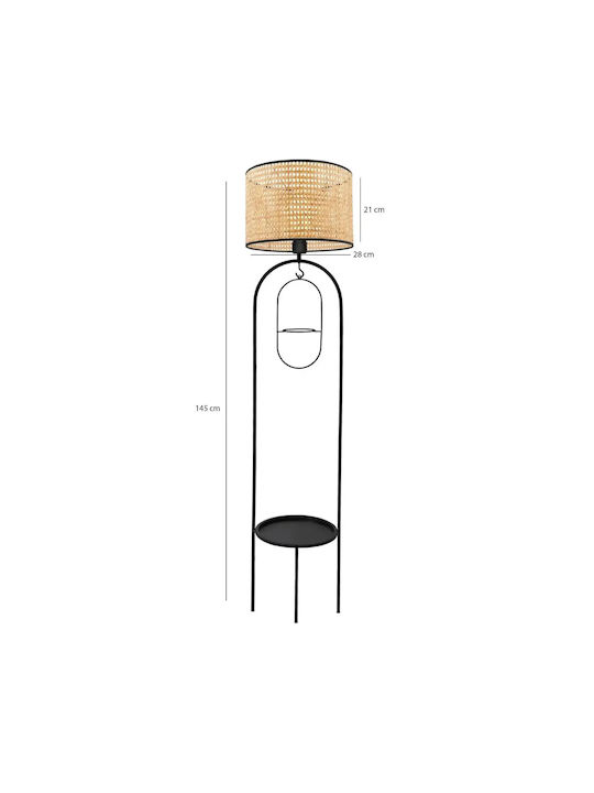 SteweHome Floor Lamp Base Black 145x28 Cm