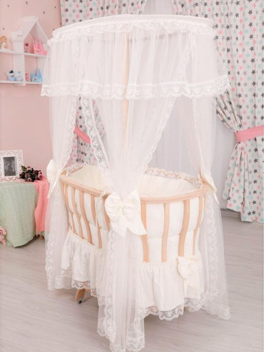 Baby Sleep Set Lace Natural Wood White 95x65x85cm