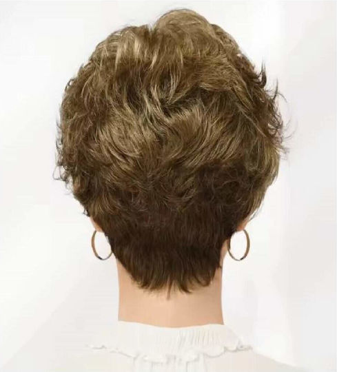 Wig with Synthetic Hair in Light Chestnut Color 20cm