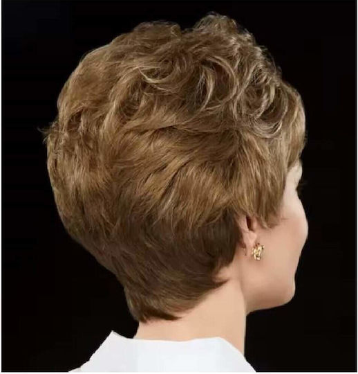 Wig with Synthetic Hair in Light Chestnut Color 20cm