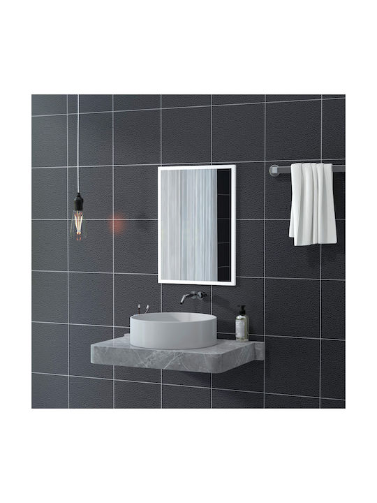 HomCom Wandspiegel mit Weiß Hölzernes Rahmen 70x50cm 1Stück