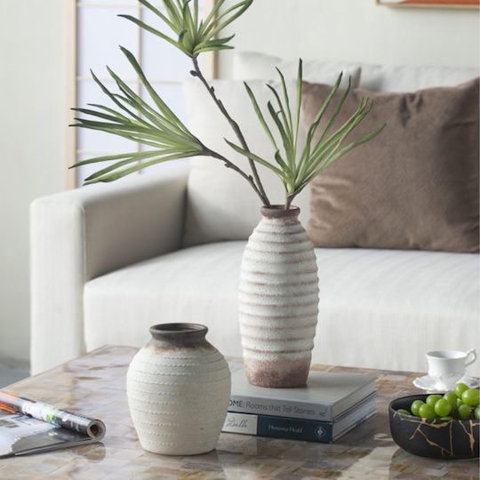 Artekko Διακοσμητικό Βάζο Κεραμικό Λευκό Φ12.7xΥ28.4cm