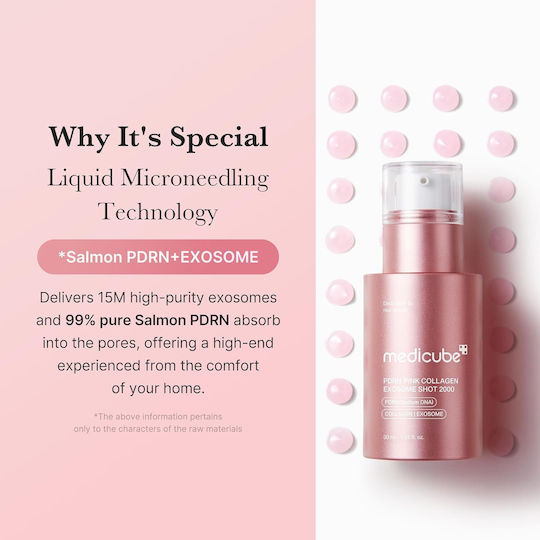 Medicube PDRN Pink Exosome Shot Serum 2000 Face Serum with Hyaluronic Acid for Whitening & Blemishes 30ml