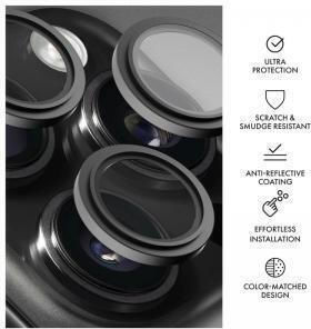 Gehärtetes Glas Vollgesicht Hammer Glas Handy-Kameraschutz Apple iPhone 14 Pro 14 Pro Max Materialfarbe Schwarz