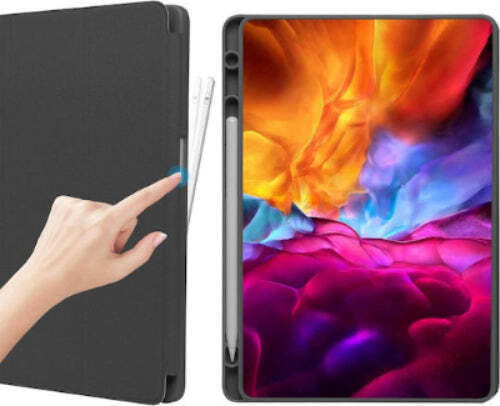 Jteach Tpu Back Tri-fold Flip Cover Stand Book Cover Case Pencil Holder Samsung Galaxy Tab A11 Plus Black