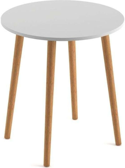 Rundes Esszimmer- und Küchentisch Weißes Holzbeine 70×70×73 cm Rundes Esszimmer- und Küchentisch Weißes Holzbeine 70×70×73 cm