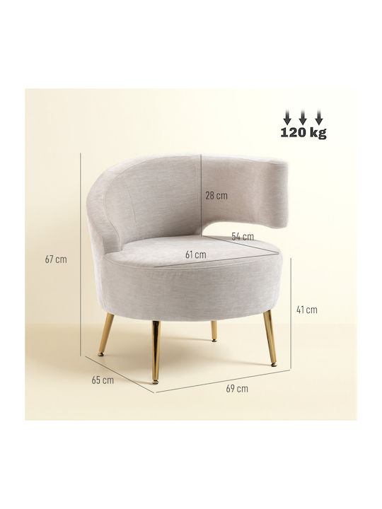 Relaxsessel White Cream 69x65x67cm