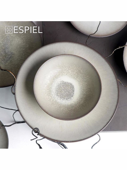 Espiel ''sensation'' Teller Suppe Keramik Braun mit Durchmesser 26.5cm 2Stück