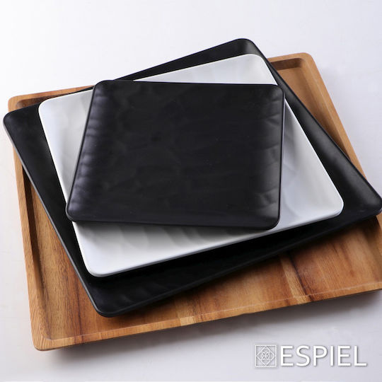 Espiel Πιάτο Ρηχό Πιάτο Ρηχό Τετράγωνο από Μελαμίνη Λευκό 26x26cm 6τμχ