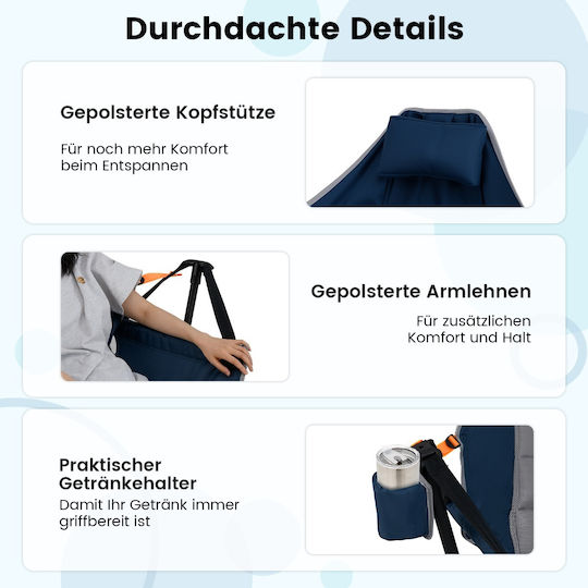Costway Stuhl Strand Blau 95cm.