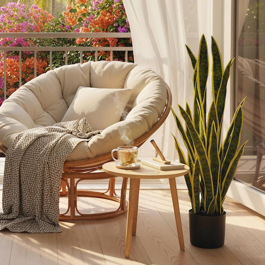 Outsunny Artificial Sansevieria Pot Outdoor Indoor Space 21 Adjustable Leaves Ø20x90 cm 844-267v01yg