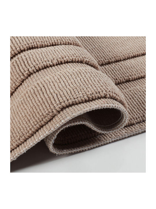 Brown Bath Mat Solid Color Soft Texture for Daily Use 60x100 Cm