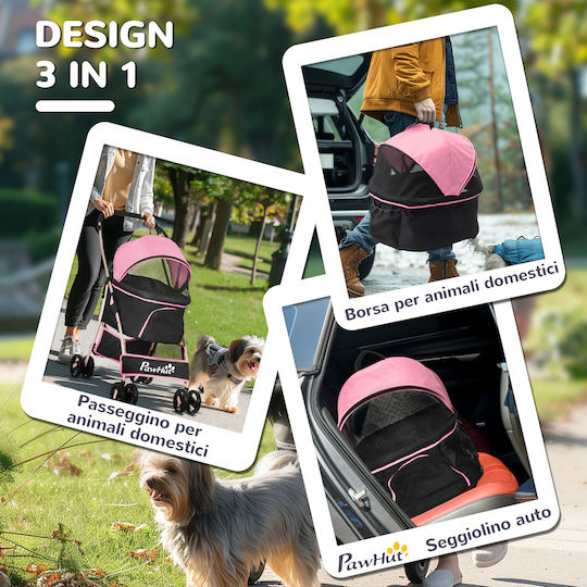 Pawhut Dog Carrying Pink Stroller L13.5xW13.5cm