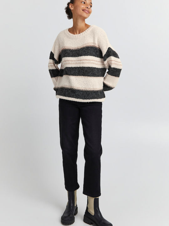 Women's Long Sleeve Sweater Striped Striped