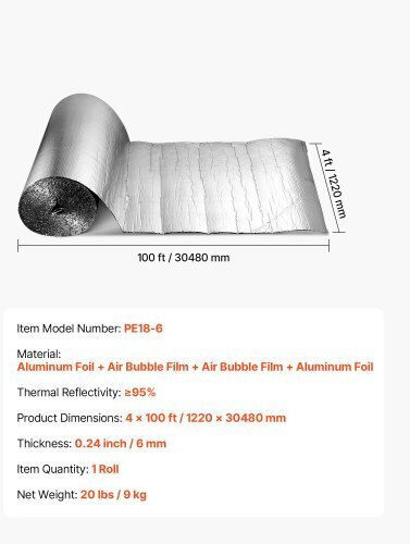Vevor Bituminous Pad for 37.1856s.m. with Aluminum Coating LBPEQPMRFSFSV9IUS001V0