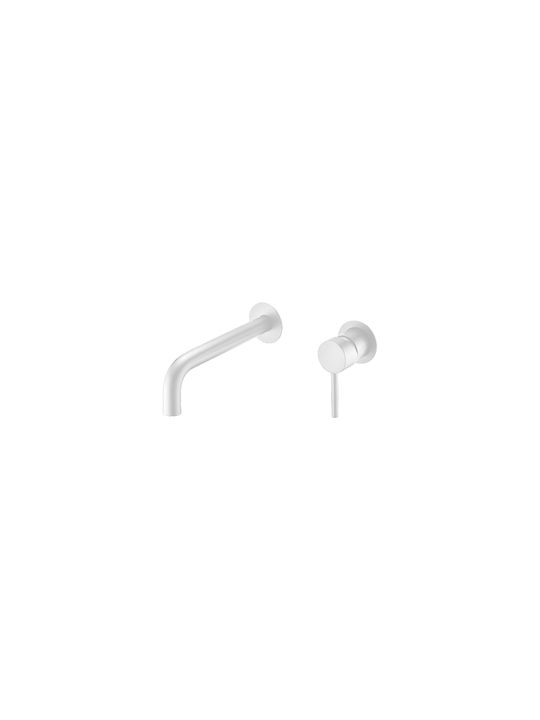 Excel Built-in Mixer & Spout Set for for Bathroom Sink 2 Exits White