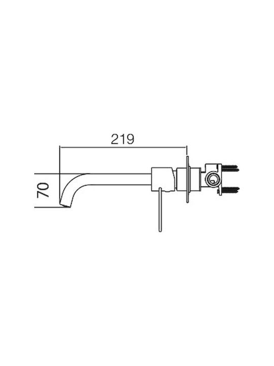 Excel Built-in Mixer & Spout Set for for Bathroom Sink 2 Exits White