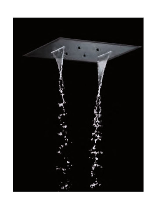 Excel Built-in Mixer, Hand Shower & Shower Head Set for Shower 4 Exits Black
