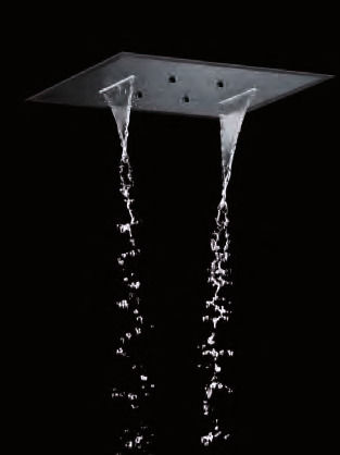 Excel Set Mischer, Handbrause & Duschkopf für Wandmontage für Dusche 4 Ausgänge Schwarz