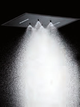 Excel Set Mischer, Handbrause & Duschkopf für Wandmontage für Dusche 4 Ausgänge Schwarz