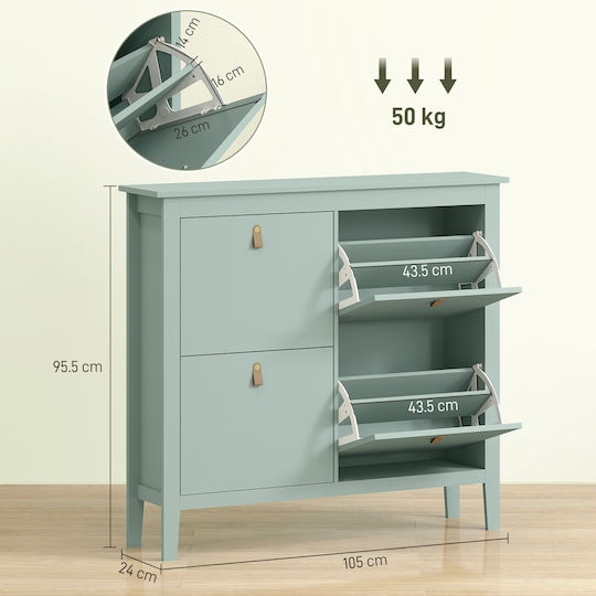Holz Schuhschrank 105x24x95.5cm