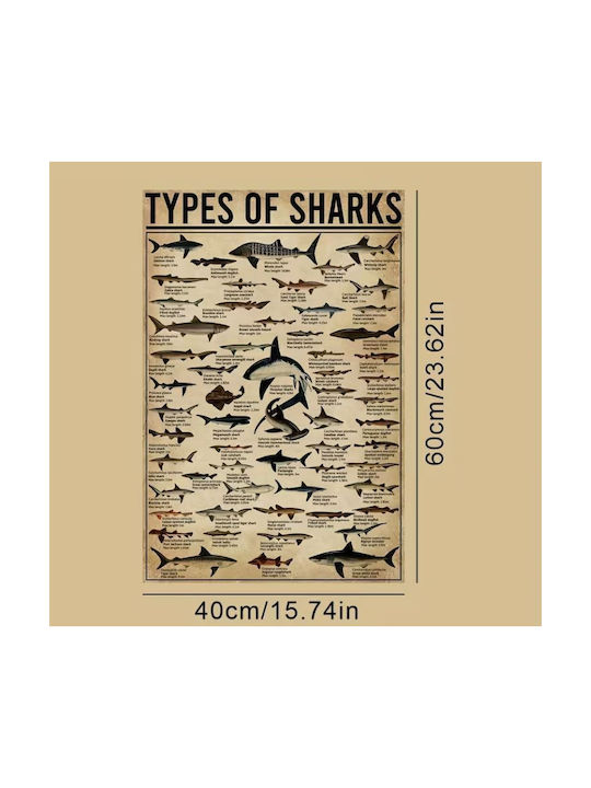 Canvas Print 60×40cm – Shark Items Without Frame