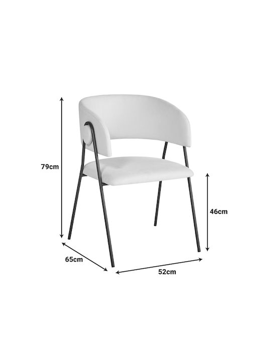 Rachele Dining Room Metallic Chair Beige 52x65x79cm