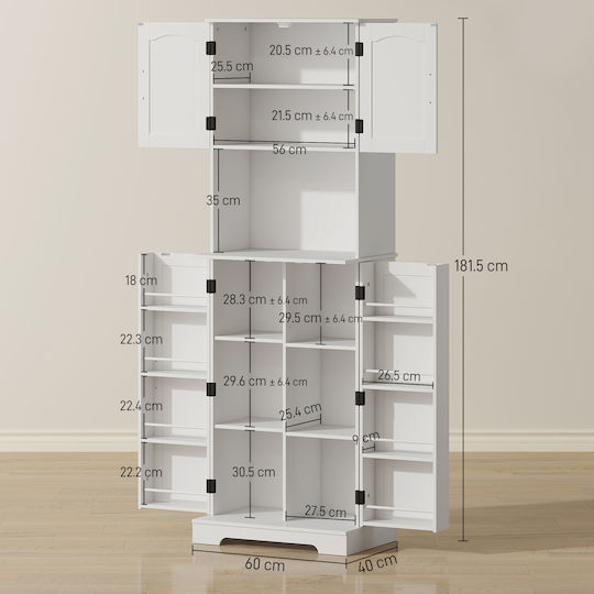 Στήλη Κουζίνας Λευκό 60x40x181.5εκ.