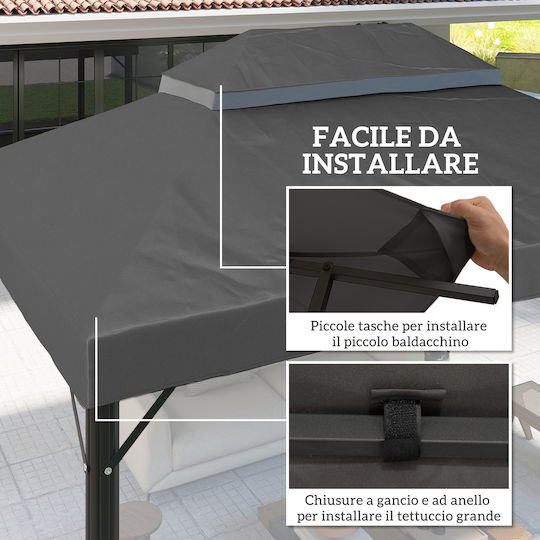 Outsunny Pavillonabdeckung Gray 4x3m