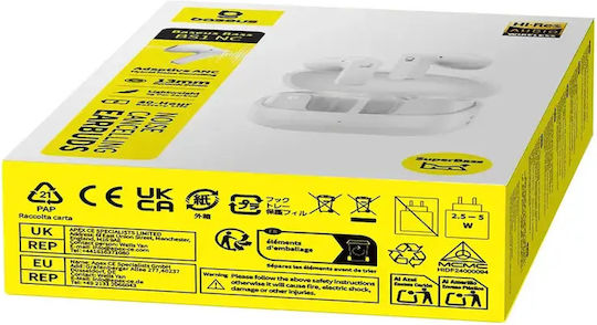 Baseus Bass BS1 NC In-ear Bluetooth Handsfree Earphones with Sweat Resistance and Charging Case White