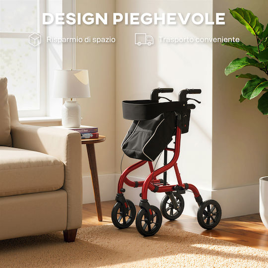 HomCom Klappbarer Rollator Aluminium Rote