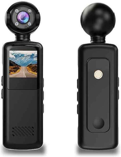 017215 Action Camera Full HD (1080p) με Οθόνη Μαύρη