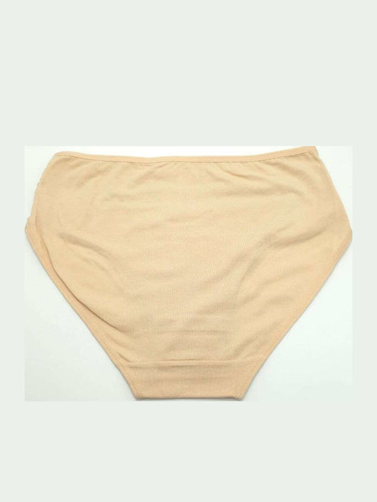High-waisted Women's Slip with Lace Beige