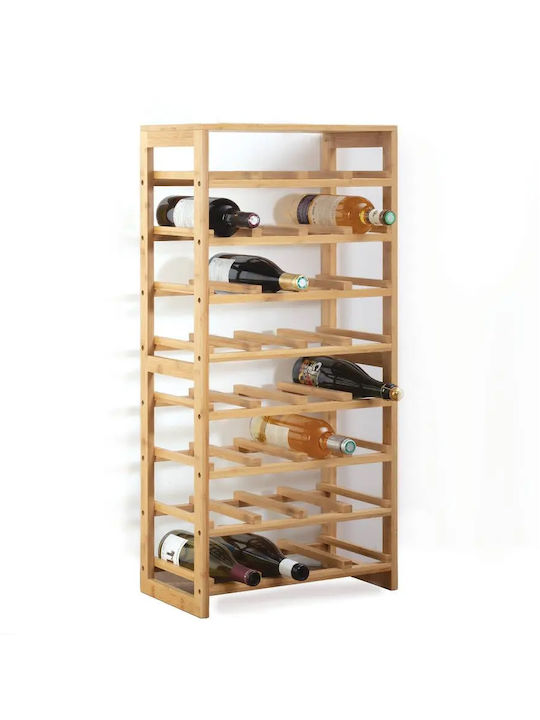 5Five Freistehend Flaschenhalter Hölzernes für 32 Flaschen Beige 45x24x89εκ.