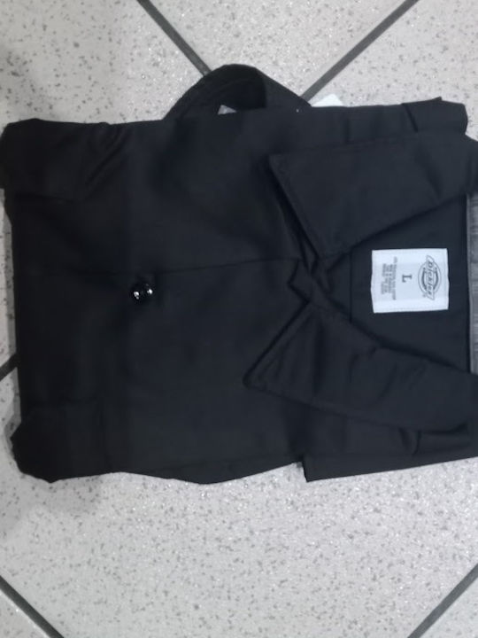 Work Shirt Μακρυμάνικo Πουκάμισο σε Στενή Γραμμή Μαυρο