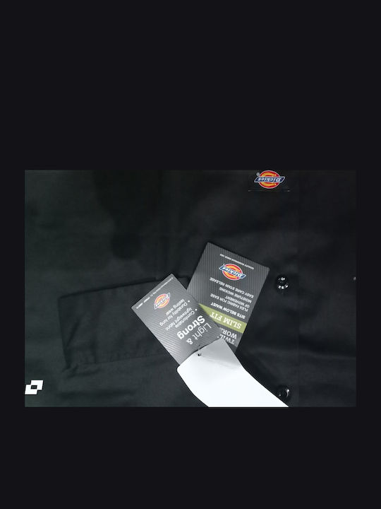 Work Shirt Μακρυμάνικo Πουκάμισο σε Στενή Γραμμή Μαυρο