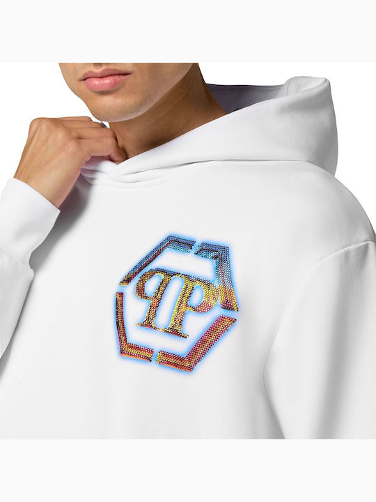 Hexagon Sweatshirt with Hood White