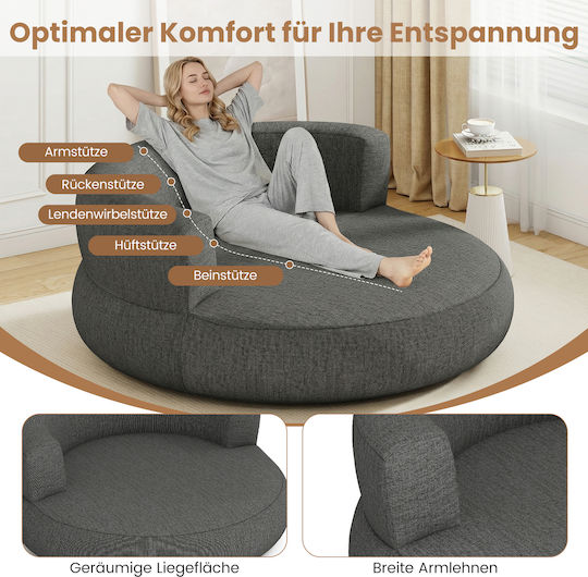 Bean Bag Chair Sofa Inflatable Grey 61x164x160cm
