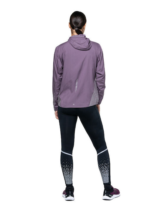 Γυναικείο Μπουφάν Running Αδιάβροχο και Αντιανεμικό Dark Iris/reflect Μαύρο
