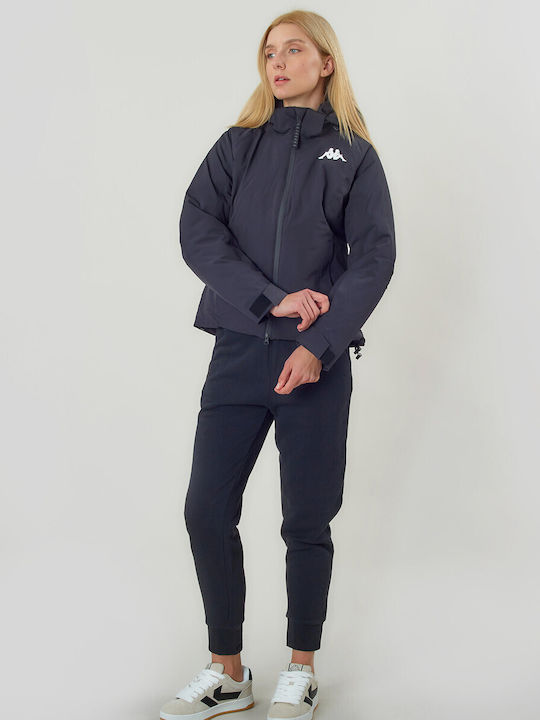 Women's Sports Jacket Waterproof for Winter with Hood Black
