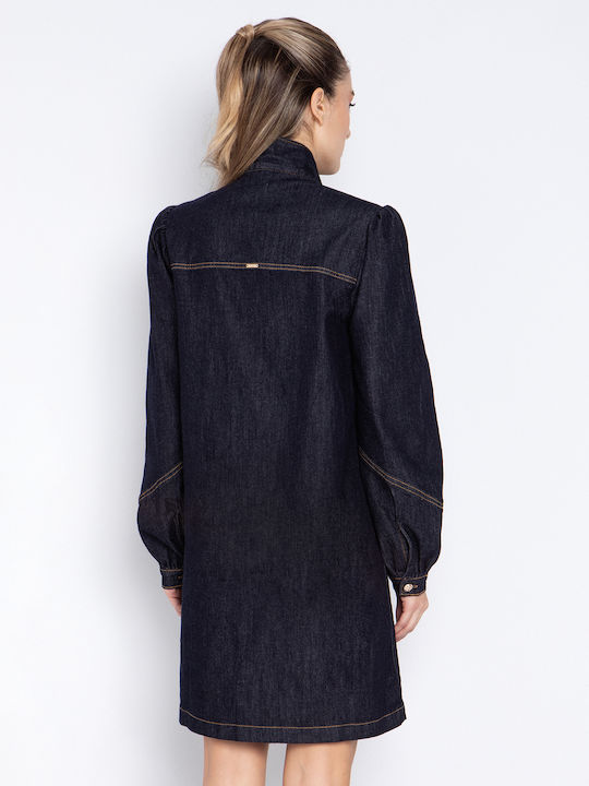 Mini Denim Dress Navy Blue
