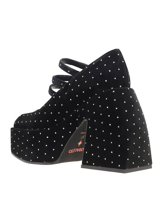 Pumps mit Chunky hohem Absatz Schwarz