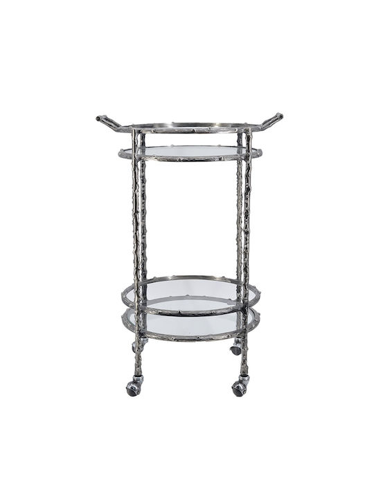 Rundes Beistelltisch Cart Metall Silber M41xL51xH76cm