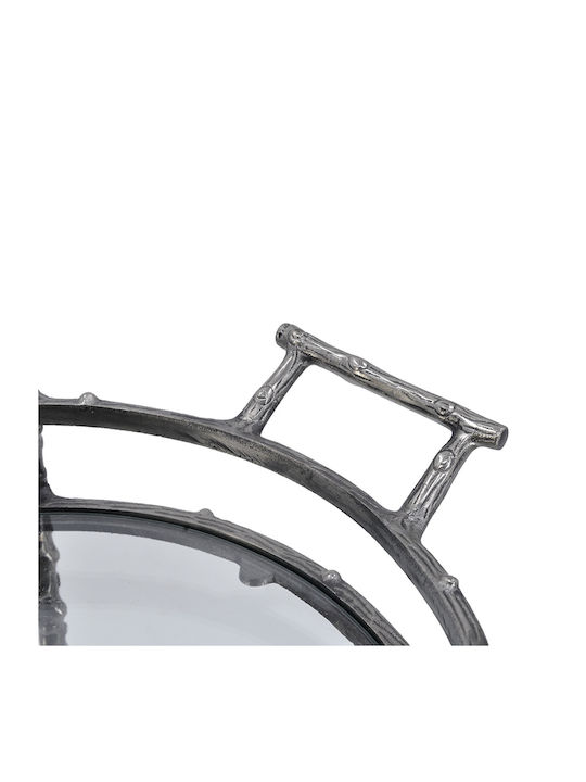 Rundes Beistelltisch Cart Metall Silber M41xL51xH76cm