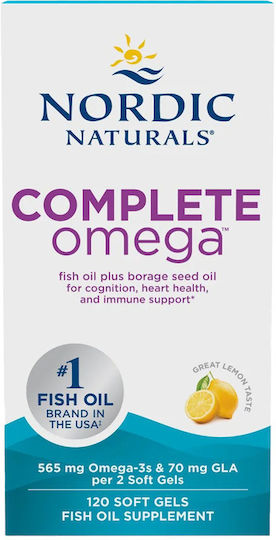 Nordic Naturals Complete Omega Ιχθυέλαιο 565mg 120 μαλακές κάψουλες με γεύση Λεμόνι