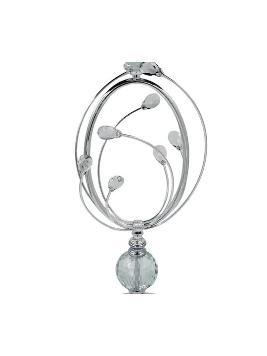 Rundes Beistelltisch Glas Silber M35xL35xH58cm