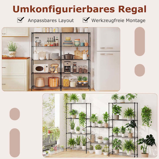 Metal Bookcase 182x35x91cm