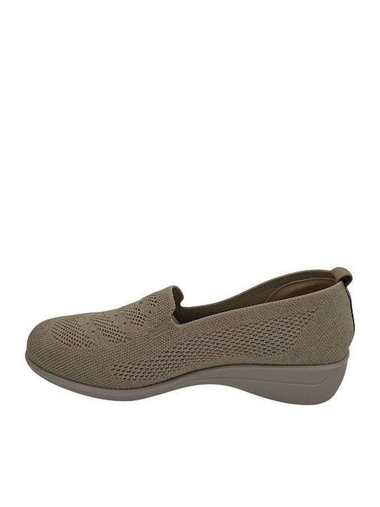 Women's Moccasins in Beige Color